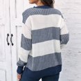 thumbnail image 5 of hotojiny Women's Sweaters Fall Winter Casual Oversized Long Sleeve Striped Sweater Loose Crew Neck Knit Pullover, 5 of 6