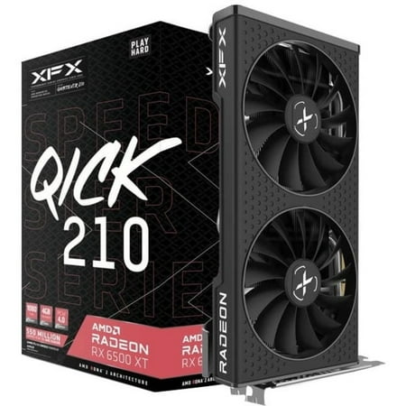 XFX Speedster QICK 210 Radeon RX 6500XT Black Edition - Graphics card - Radeon RX 6500 XT - 4 GB GDDR6 - PCIe 4.0 - HDMI, DisplayPort - black
