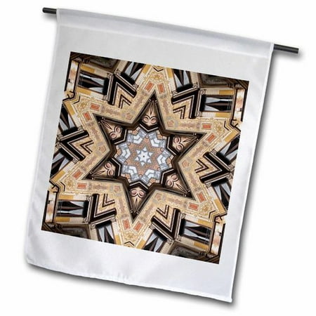 Architectural Star - 3dRose Architectural Star of David - Judaism Star Polyester 1'6'' x 1' Garden Flag