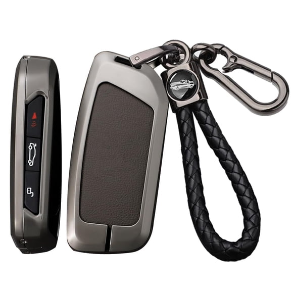 Leather Smart Key Fob Cover Case Fit for BMW X5 X6 2024/2 3 5 Series X1 X7 iX i7 XM 2023-2024 740 760i Keyless with Braided Keychain