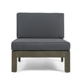 thumbnail image 5 of GDF Studio Keith Outdoor Acacia Wood 3 Seater Sofa with Cushions, Gray and Dark Gray, 5 of 7