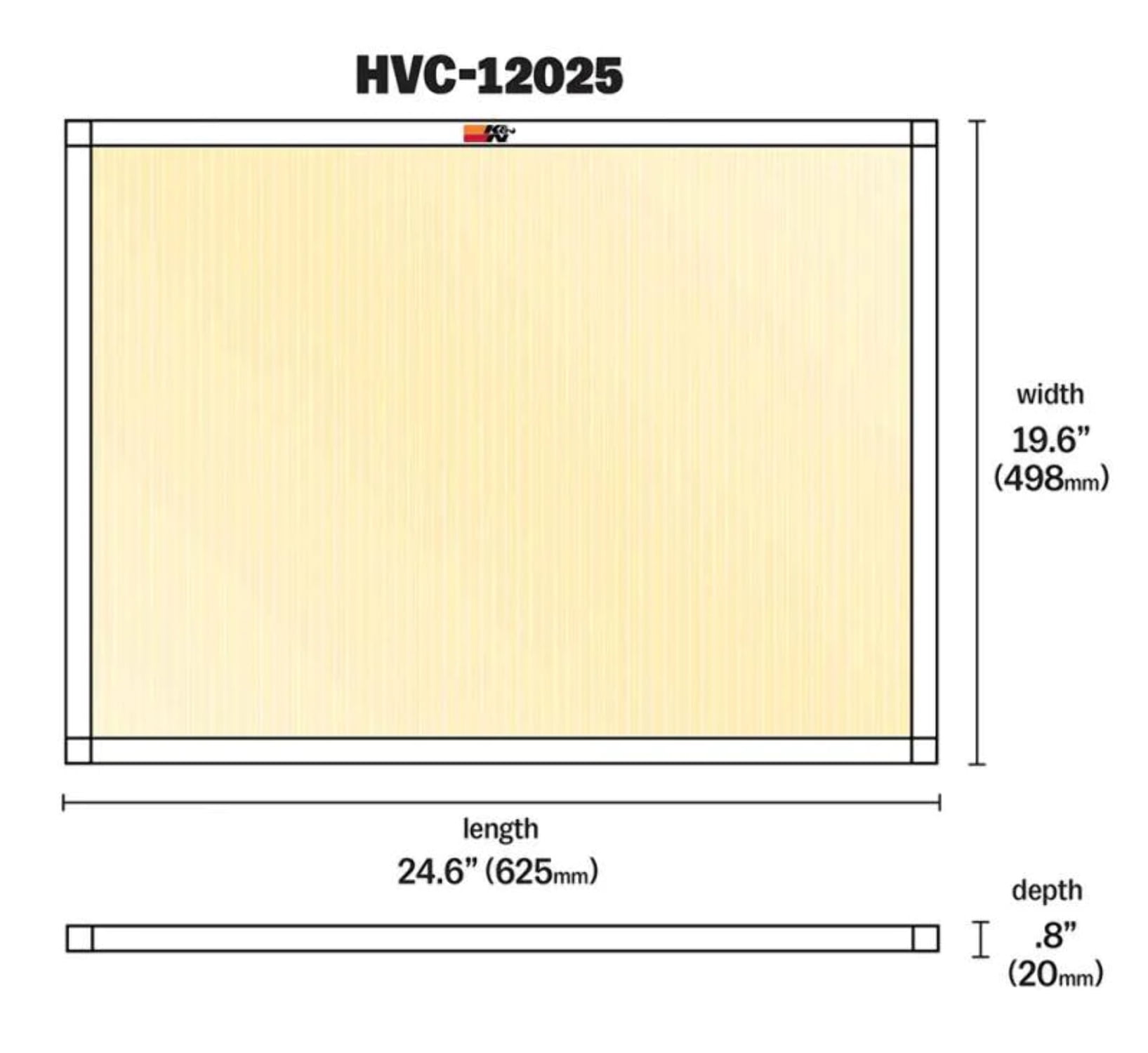 K&N Universal HVAC Filter: Washable, Easy Installation, Built to Last a Lifetime, 20X25X1, MERV 11, HVC-12025