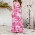 thumbnail image 1 of Vestido informal para mujer, cuello en V, vestido suelto, cintura alta elástica, vestidos de vacaciones para mujer FLhrweasw Nuevo, 1 of 8