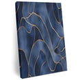thumbnail image 2 of Ships Next Day Canvas Wall Art 16"x20", Navy Blue Marble Wood Framed Canvas Print Painting, Modern Golden Geometric Abstract Ready to Hang Picture Wall Decor for Home Bedroom Living Room Dining, 2 of 9