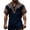 Dark Blue, variant on Medieval Viking T-Shirt for Men Ethnic Printed Summer Boho Short Tee Retro V Neck Cotton Linen Beach Hippie Shirt