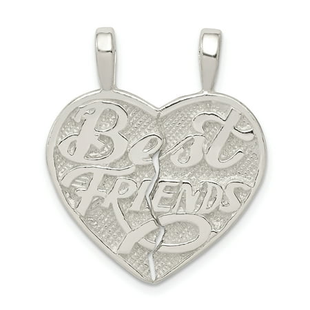 925 Sterling Silver Best Friends Bestfriend Friendship 2 Piece Break Apart Heart Pendant Charm Necklace Special Person Break?apart Gifts For Women For