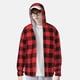 thumbnail image 2 of Fotbe Buffalo Plaid Red Black Chaqueta con Protección Solar UPF 50+ para Hombre y Mujer, Camisa con Capucha y Bolsillos-Large, 2 of 7