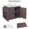 thumbnail image 4 of 42.1" Grill Cart with Side Shelf, Outdoor Kitchen Island with Storage Cabinet, Stainless Steel Top, Adjustable Shelf, and 4 Wheels for Pizza Prep, 4 of 8
