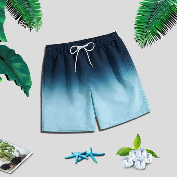 Giftesty Men Swimwear Clearance,Gradient Swimming Trunks Men's Adult Boxer Shorts Swimming Casual Beach Pants