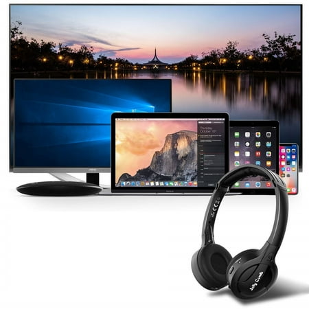 Audio Out To Headphone Optical TV Headphones,Jelly Comb Wireless Optical TV Headphones Over-Ear Stereo Headphones Headset Earphone with Transmitter for TV Watching, Support Optical, 3.5mm AUX, RCA Audio Out, Low Latency ()
