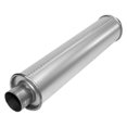 thumbnail image 1 of AP Exhaust Produits APE6527 MSL Ajustement Direct Maximum Silencieux Rond en Acier Aluminisé avec Encolure Entrée et Sortie - 4 Po., 1 of 4