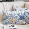 thumbnail image 2 of Blue Starfish Coastal Throw Pillow Covers, Eucalyptus Summer Nautical Shell Soft Breathable Pillow Cases with Invisible Zipper for Sleeping, Standard Pillowcases for Couch Bed Sofa Chair 20x26 Inches, 2 of 9