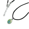 thumbnail image 2 of Goo Blue Mermaid Gumby Clay Art Antiqued Oval Charm Pendant with Black Satin Cord, 2 of 4