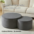 thumbnail image 6 of MDAQMD Grey Round Nesting Coffee Table Set of 2, Comfy Corduroy Footrest Ottoman Set of 2,5-in-1 Modern Circle Foam Ottoman, Footrest, Side Table, Coffee Tables, or Bed-end Stools, No Assembly, 6 of 9