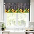 thumbnail image 2 of Goory 2 Pack Sunflower Printed Short Window Curtain Rod Pocket Window Drapes Cafe Tier Kitchen Scarf Bathroom Valance Style-6 W:27.5"xL:24", 2 of 5
