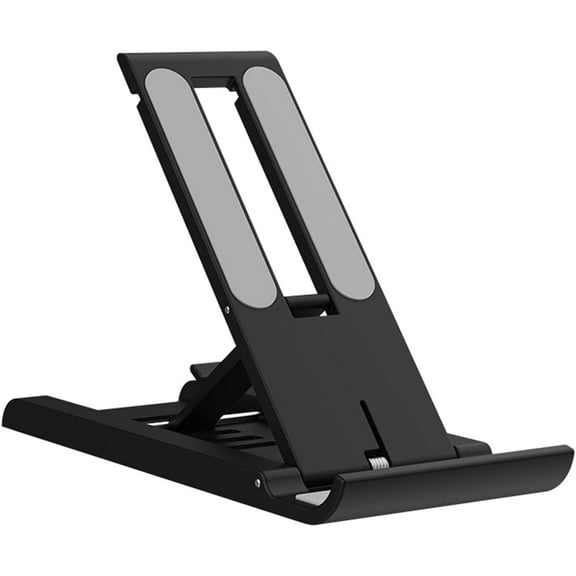 Cell Phone Stand, Desk Phone Holder with Anti-Slip Base, Compatible with for iPhone 13/12/11/Xs/Xr/X Series, iPad, Samsung, Google and Other 4-12 inch Smartphones - Black