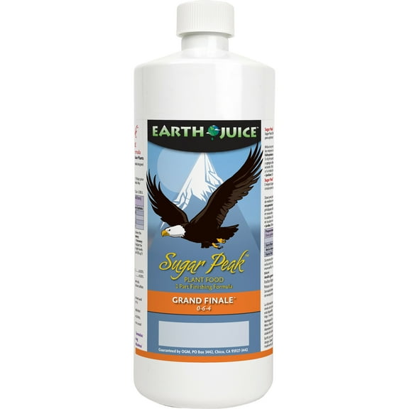 Earth Juice Sugar Peak Grand Finale Plant Food, 0-6-4 Fertilizer, 32 oz.