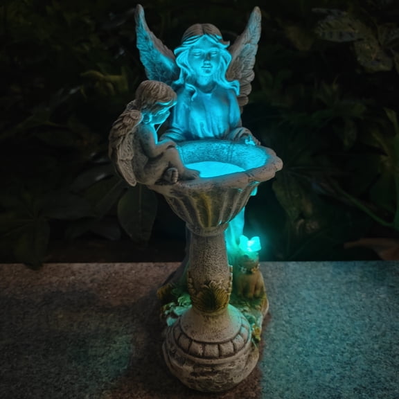 karymi Colorful Solar Powered Flower Fairy Bunny Garden Light Statue with Alternating LED Colors Efficient Charging for Outdoor Patio Courtyard Decor Bedroom Decor