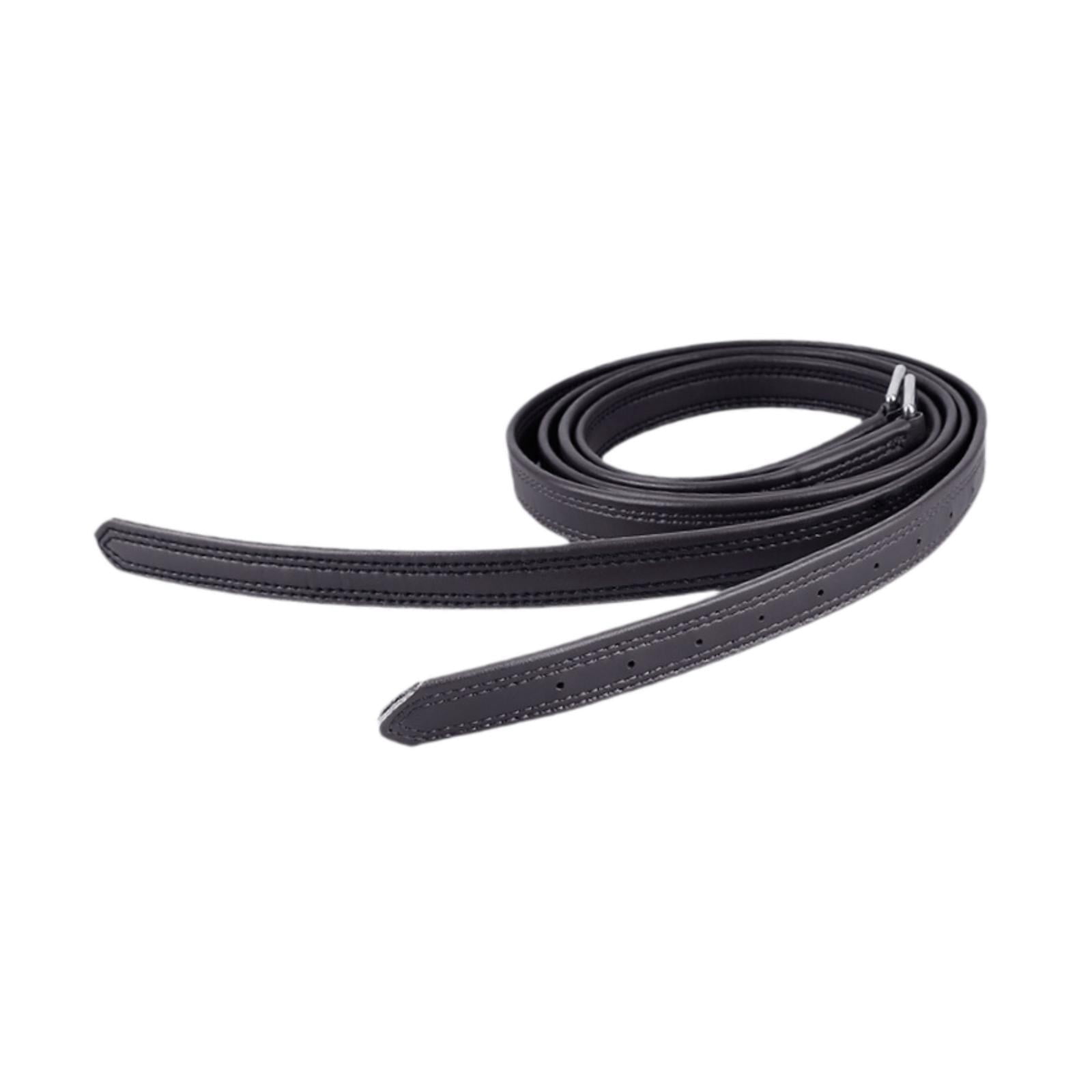 Wswqop 2Pcs English Stirrup Leathers Equestrian Gear Easy Care 1.25 M Length Adjustable Black