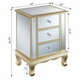thumbnail image 5 of Gold Coast Vineyard 3 Drawer Mirrored End Table In White Wood and Mirrored Glass, 5 of 8