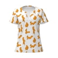 thumbnail image 4 of Wukai Cartoon Squirrel Casual V-Neck Graphic Tees for Women: Lightweight and Breathable Summer Tops with Stylish Design-Medium, 4 of 8