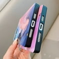 thumbnail image 4 of HSHDLDF Luxury Square Edge Compatible with iPhone 12 Pro Max Case Marble, Slim Stylish Matte Soft TPU Silicone Gel Shockproof Protective Durable Cases Cover(Blue & Pink), 4 of 6