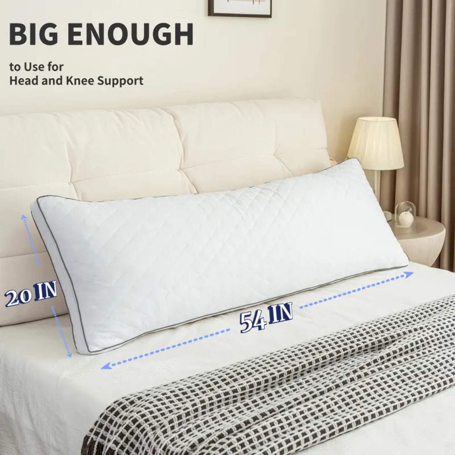 【Labor Day】Elnido QUEEN Memory Foam Body Pillow,Firm  Fluffy Long Bed Pillows for Sleeping,Large Body Pillows for Adults