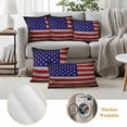thumbnail image 6 of Independence Day Pillow Covers 2 Pack Retro USA Flag Patriotic Vintage Pillowcase Waterproof Outdoor Throw Pillow Cover for Patio Garden Square Cushion 16”x16”, 6 of 9