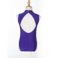 thumbnail image 5 of inhzoy Kids Girls Cutout Back Ballet Gymnastic Dance Leotard Mock Neck Tank Bodysuit Purple 10-12, 5 of 8