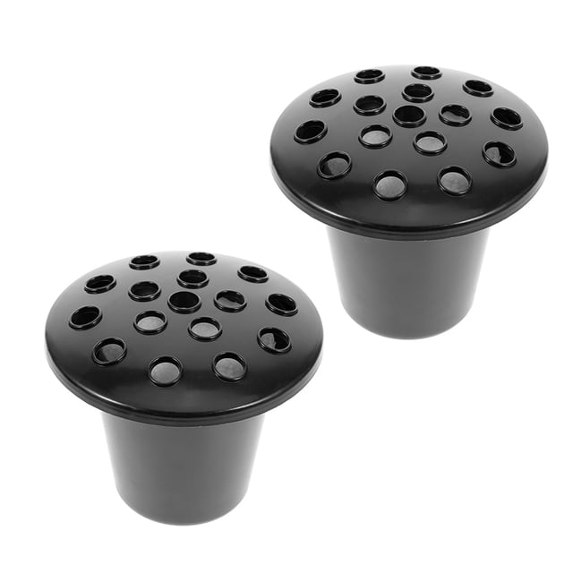 GOOHOCHY 2Ud Soporte Para Flores De Cementerio Negro Con Base De Loto Y 16 Agujeros Para Jarrón