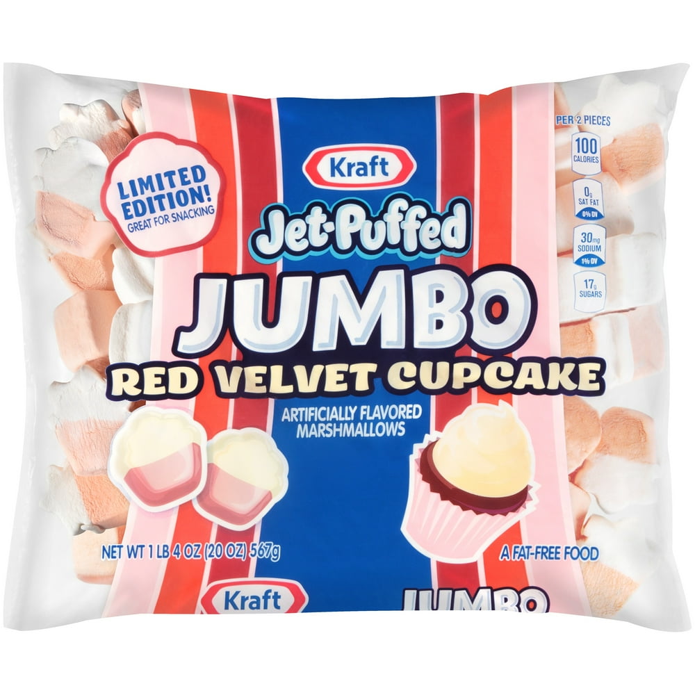 JetPuffed Jumbo Red Velvet Cupcake Marshmallows 20 oz. Bag Walmart