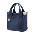 thumbnail image 5 of Woman Small Tote Bag Shopping Bag Size 9x5.9x8.6inch Top Handle Bag Large Capacity for Working, Dating, Beach and Weekend Shoulder Bag Dark Blue, 5 of 9