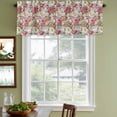 thumbnail image 3 of 2 Pack Pink Spring Floral Valances for Windows Bedroom Living Room Window Treatments, Vintage Summer Botanical Rod Pocket Valance Drapes Short Kitchen Curtains Over Sink 42"x12", 3 of 8