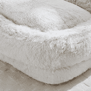 Guyou Folding Bean Bag Sofa Lounger - Plush 6 Ft Bean Bag Sofas with Super Soft Microsuede Cover - XXL Memory Foam Stuffed Lounger Chairs for Kids, Adults, Light Grey