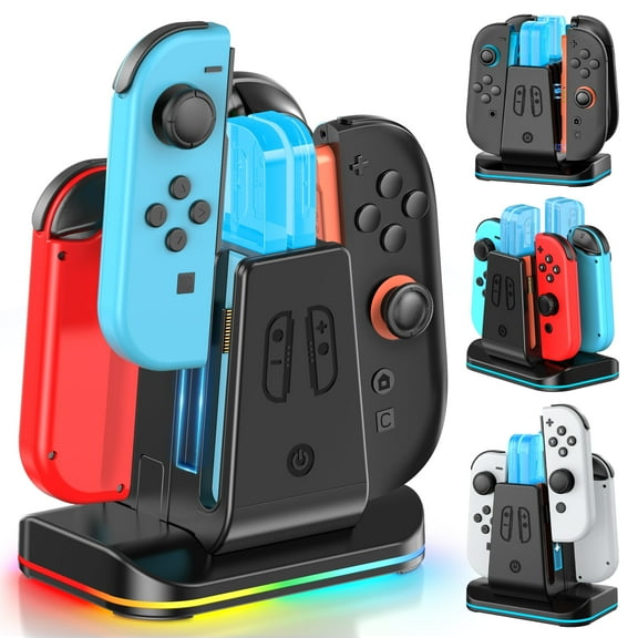 [Switch 2/1 Both] Switch Controller Charger Dock, Magnetic Charge Stand for Joy-Con 2, Switch 1 & OLED Joy Con Controller Fast Charging Station