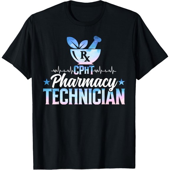 t-shirt Pharmacy Tech CPhT Pharmacist Certified Pharmacy Technician T-ShirtMen and women can wear, black T-shirts, gifts. Age: M,L，XL 2XL, 3XL, 4XL