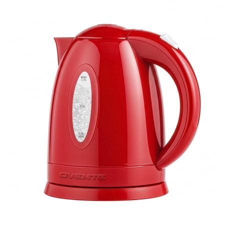 OVENTE Electric Kettle Hot Water Heater 1.7 Liter - BPA Free Fast Boiling Cordless Water Warmer - Auto Shut Off Instant Water Boiler for Coffee & Tea Pot - Red KP72R