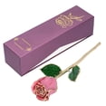 thumbnail image 2 of 24K Gold Plated Real Roses Flower with Rose Stand Romantic Valentines Engagement Gift, 2 of 8