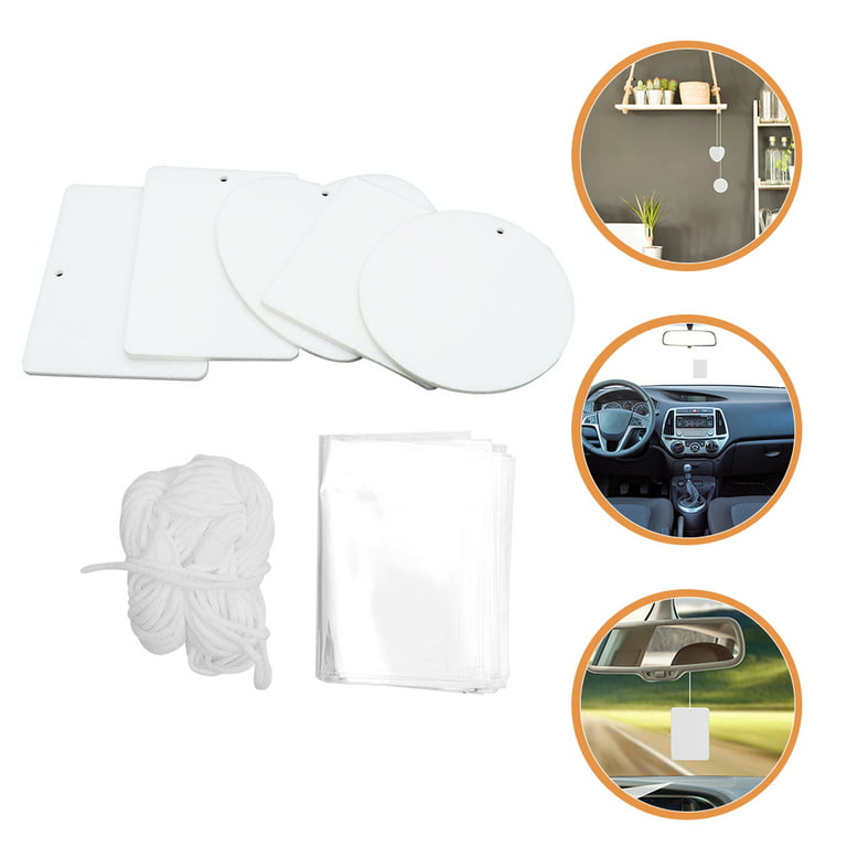 Twavang 30Pcs Sublimation Air Freshener Blanks 5 Styles Car Scented Hanging  Sheets DIY Sublimation Air Freshener Set with 30Pcs Self Adhesive Bags and