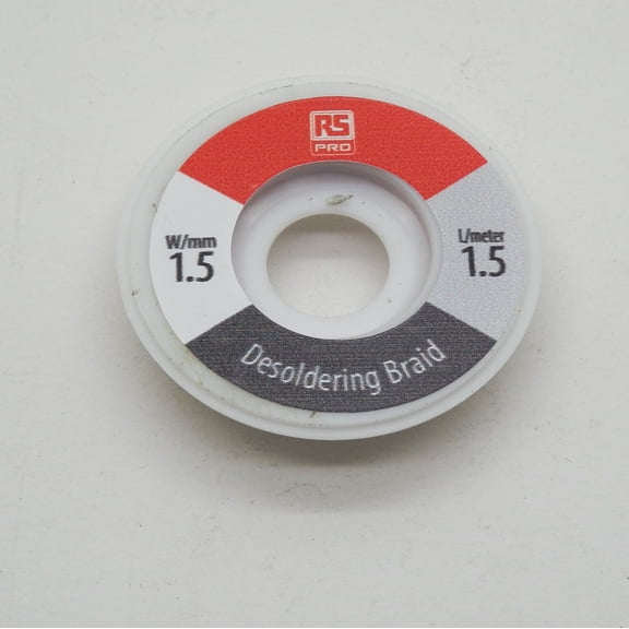 RS Pro No Clean 1.5m Width 1.6m Long Desoldering Braid 1923676