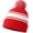 Red, variant on Striped Knit Beanie Hat for Women Fall Winter Classic Outdoor Stylish Streetwear Dance Hats with Pom Pom
