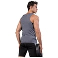 thumbnail image 3 of Men's Sleeveless Compression Tank Top with Mesh Panels and Stretch Moisture-Wicking Fabric - X Large, Gray, 3 of 5