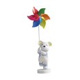 thumbnail image 3 of Figura de oso de 23,6 pulgadas que sostiene un molino de viento, decoración de mesa, artesanía para regalo de inauguración de la casa, versátil y Azul claro, 3 of 9