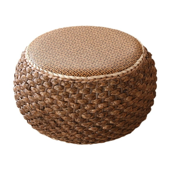 Tnarru Pouf Ottoman Round Footrest Hand Weaving Breathable Sofa Stool Foot Stool for Dorm Home Decoration Indoor Living Room Bedroom
