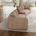 thumbnail image 4 of Rophefx 177.7" Oversized Curved Sectional Sofa for Living Room with 29.2" Deep Seats, Movable Coffee Table with USB, No Assembly, Light Brown Chenille, 4 of 8