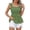 Floral Green, variant on Women's Summer Boho Tops Ruffle Strap Square Neck Cute Tank Tops Babydoll Peplum Shirts Floral Blouses Dressy Casual