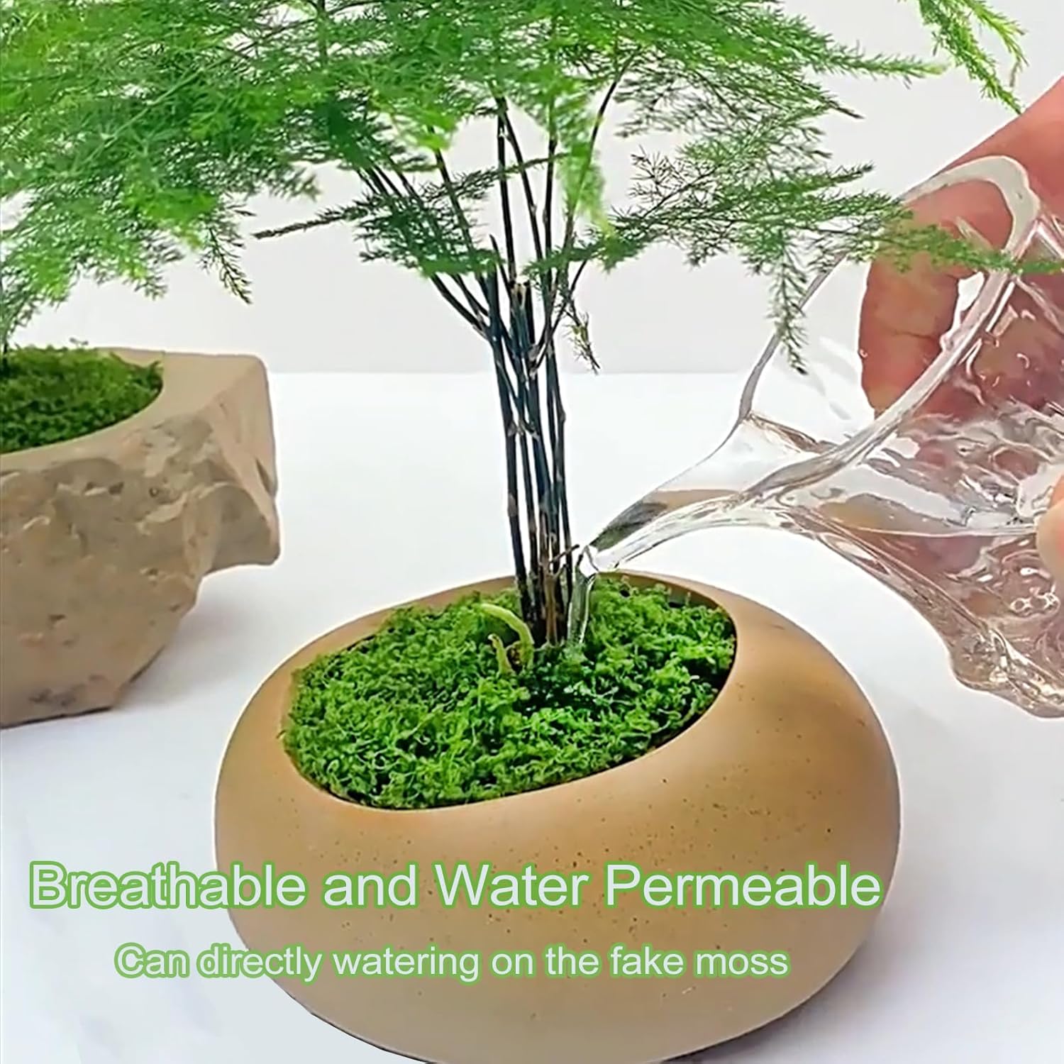 Vibrant Green Faux Moss for Planters - Artificial Moss Decor for Crafts, Centerpieces & Indoor/Outdoor Gardening