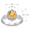 thumbnail image 5 of SuperJeweler 1 1/2 Carat Oval Shape Citrine and Halo Diamond Ring In Sterling Silver For Women, 5 of 6