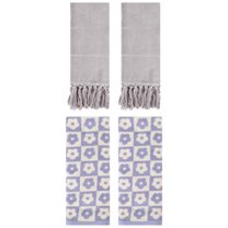 Unique Bargains 4 Pack Cotton Soft Bathroom Hand Towel 14"x30" Grey/Purple