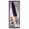 thumbnail image 1 of Feather Pen, Exquisite Pattern Smoothly Writing Quill And Ink Set Soft Feather Vintage Elegant  For Home For School For Office Black,Orange,Green,Purple,Blue, 1 of 8